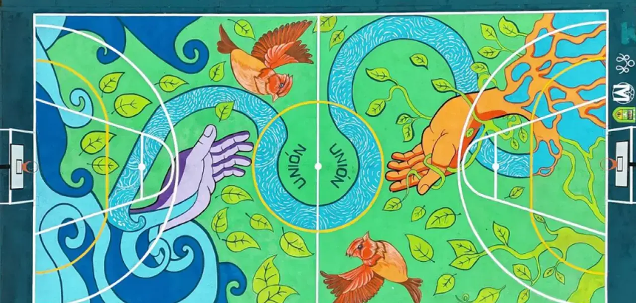 Cancha mural de fondo